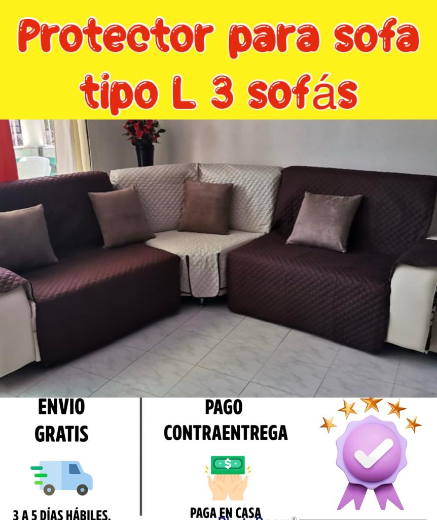 PROTECTOR PARA SOFA DOBLE FAZ REVERSIBLE TIPO L 3 SOFAS⭐️⭐️⭐️⭐️⭐️5/5