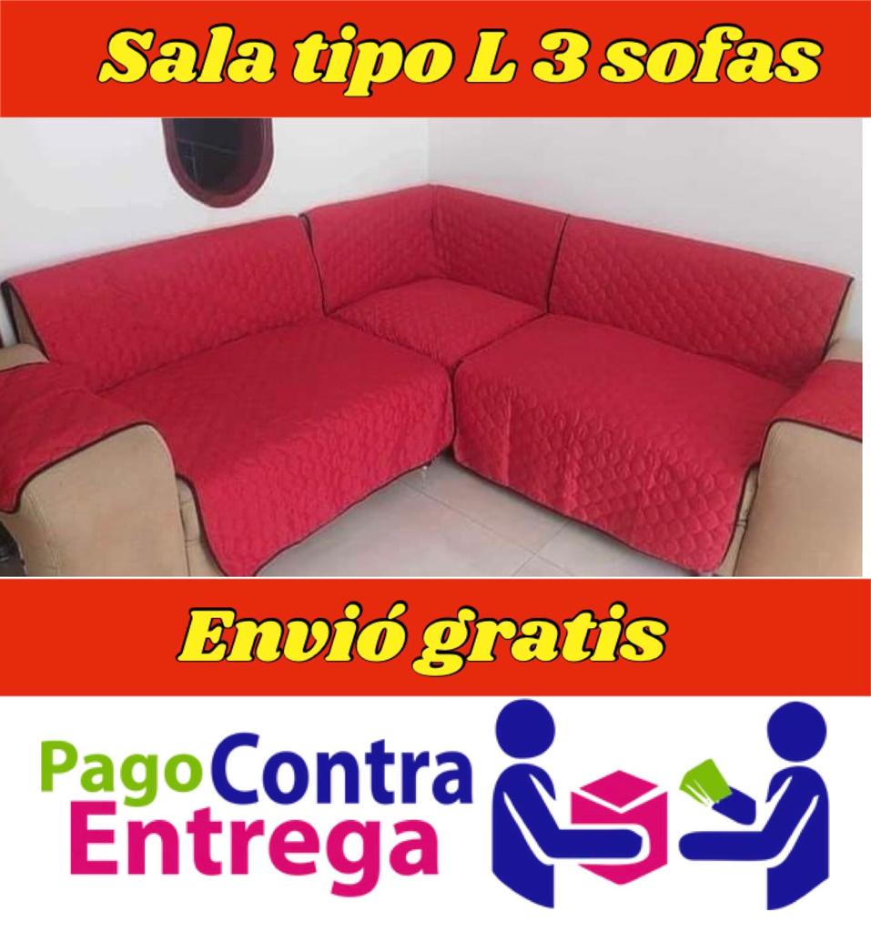 PROTECTOR PARA SOFA DOBLE FAZ REVERSIBLE TIPO L 3 SOFAS⭐️⭐️⭐️⭐️⭐️5/5