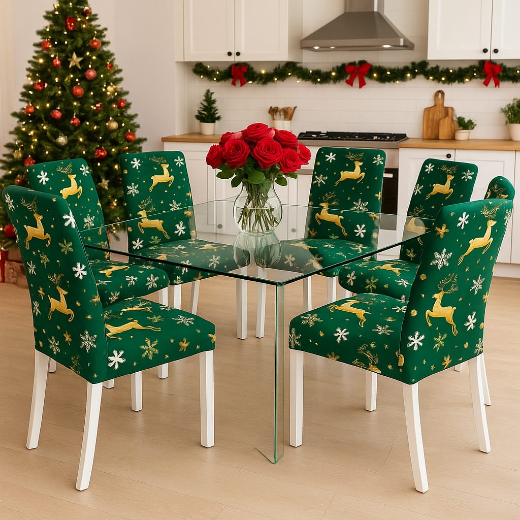 OFERTA EN FUNDAS PARA SILLAS EDICIÓN NAVIDAD🎄🎄🦌🎅
