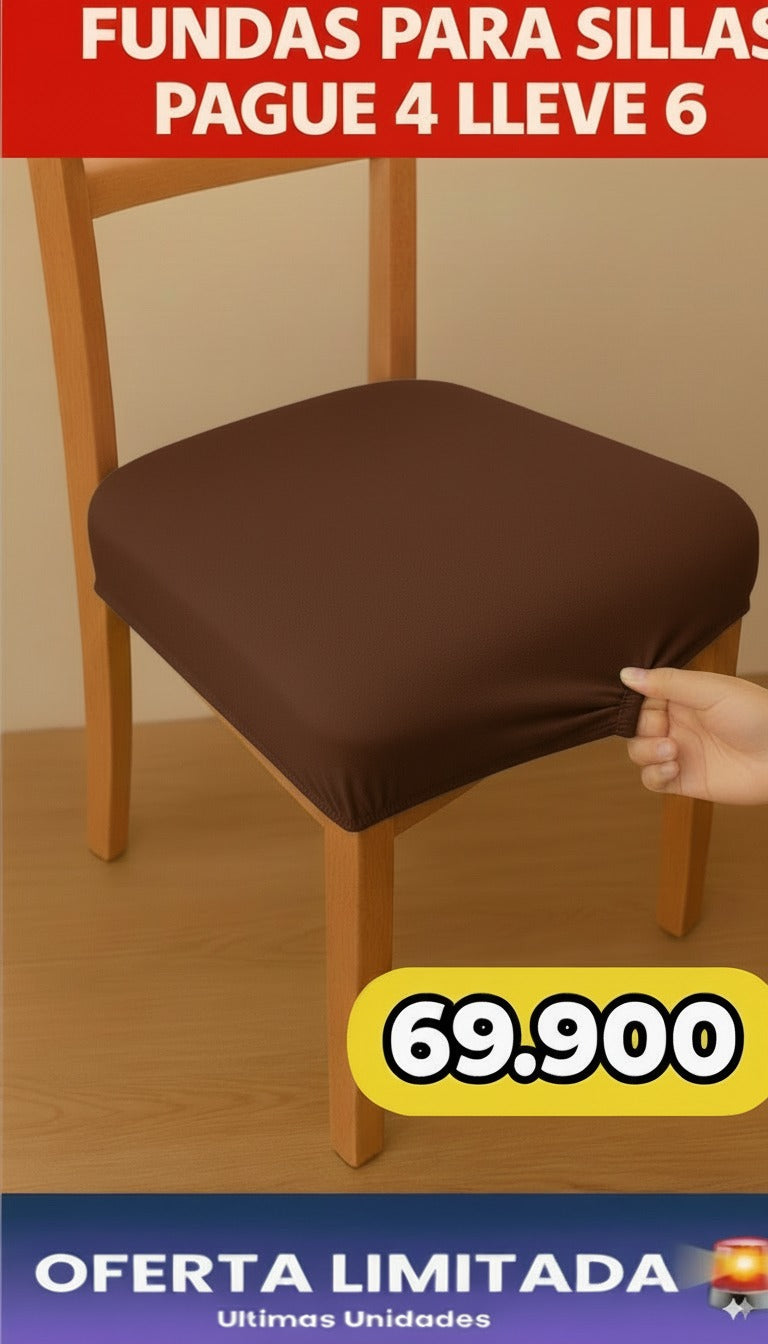 FUNDA AJUSTABLE PARA SILLAS DE COMEDOR SIN ESPALDAR⭐️⭐️⭐️⭐️⭐️5/5
