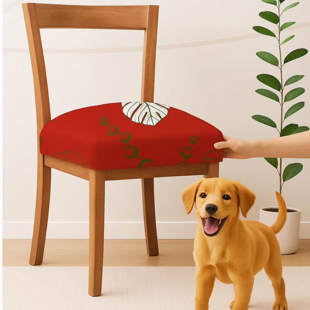 FUNDA AJUSTABLES ESTAMPADAS PARA SILLAS DE COMEDOR SIN ESPALDAR⭐️⭐️⭐️⭐️⭐️5/5