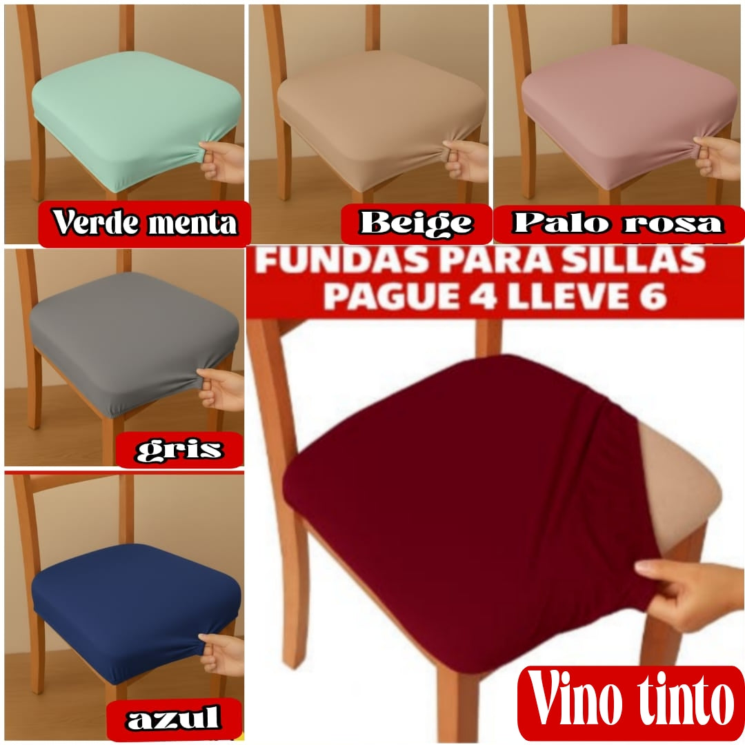 FUNDA AJUSTABLE PARA SILLAS DE COMEDOR SIN ESPALDAR⭐️⭐️⭐️⭐️⭐️5/5