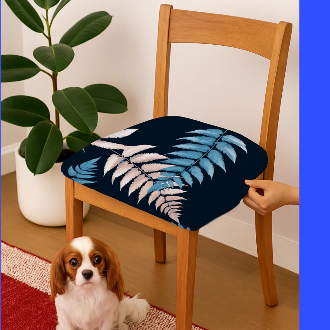 FUNDA AJUSTABLES ESTAMPADAS PARA SILLAS DE COMEDOR SIN ESPALDAR⭐️⭐️⭐️⭐️⭐️5/5