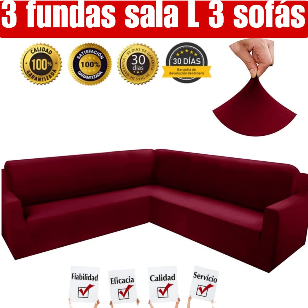 OFERTA EN FUNDAS AJUSTABLES PARA SOFA TIPO L 3 PIEZAS ⭐️⭐️⭐️⭐️⭐️5/5