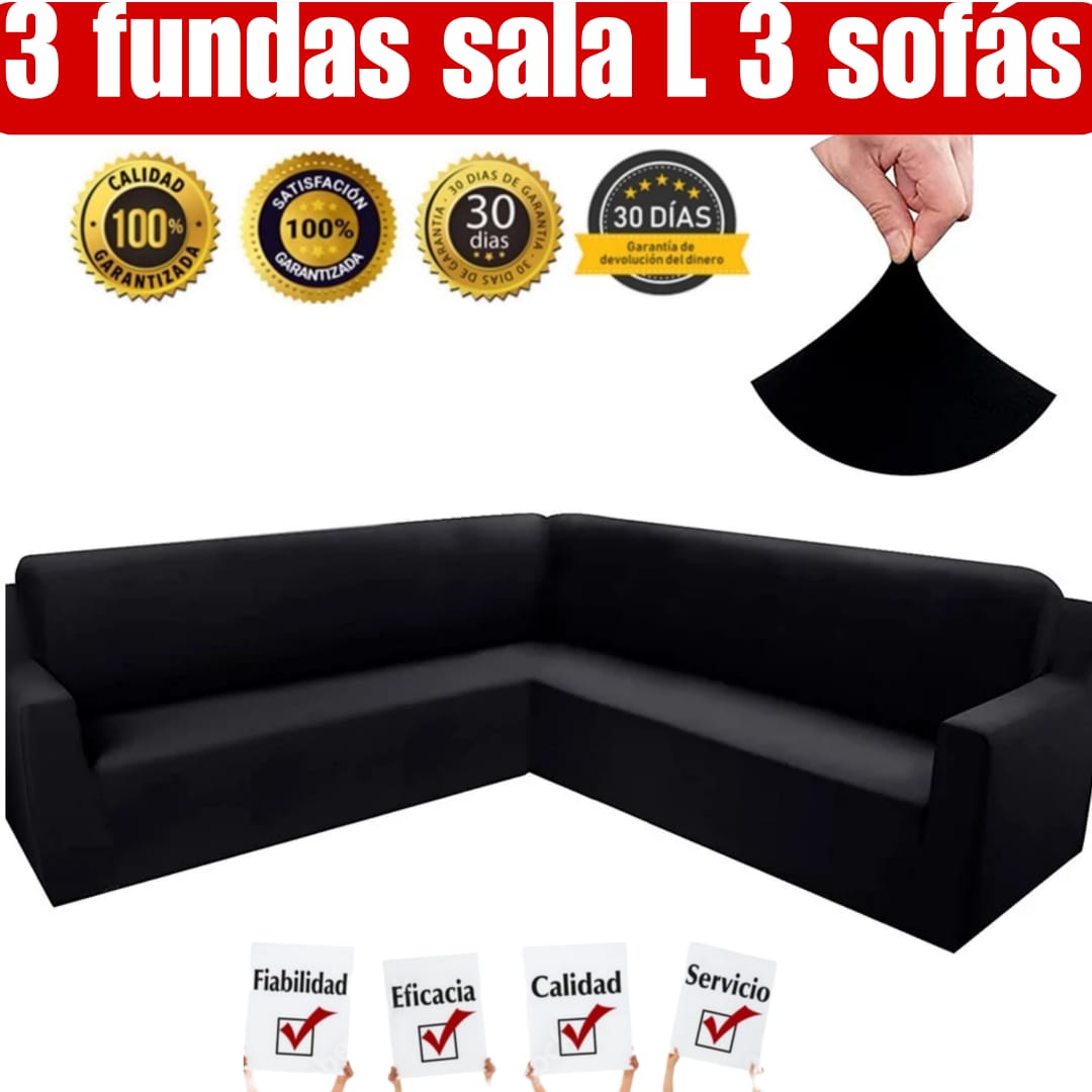 OFERTA EN FUNDAS AJUSTABLES PARA SOFA TIPO L 3 PIEZAS ⭐️⭐️⭐️⭐️⭐️5/5