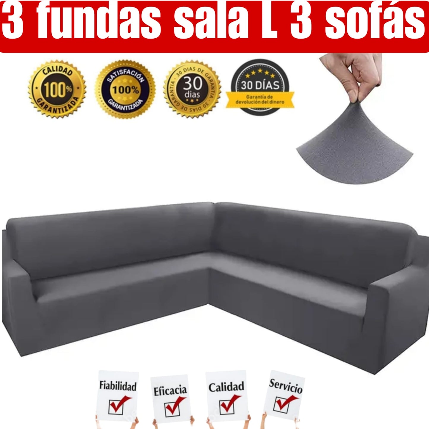 OFERTA EN FUNDAS AJUSTABLES PARA SOFA TIPO L 3 PIEZAS ⭐️⭐️⭐️⭐️⭐️5/5