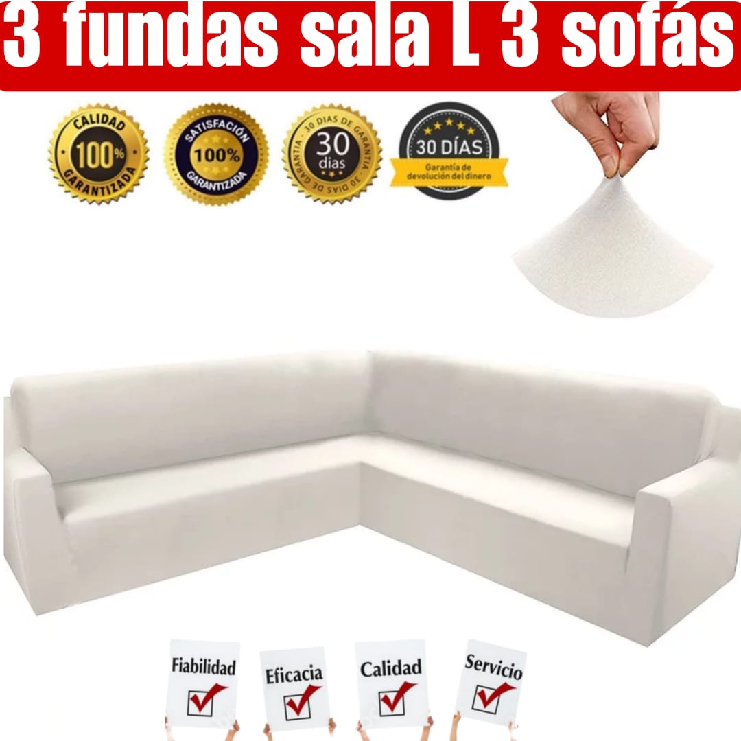 OFERTA EN FUNDAS AJUSTABLES PARA SOFA TIPO L 3 PIEZAS ⭐️⭐️⭐️⭐️⭐️5/5