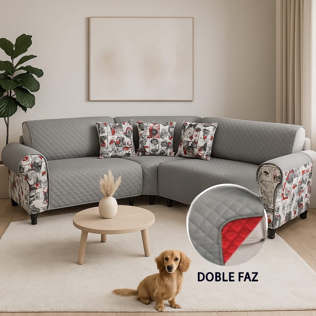 PROTECTOR PARA SOFA DOBLE FAZ REVERSIBLE TIPO L 3 SOFAS⭐️⭐️⭐️⭐️⭐️5/5