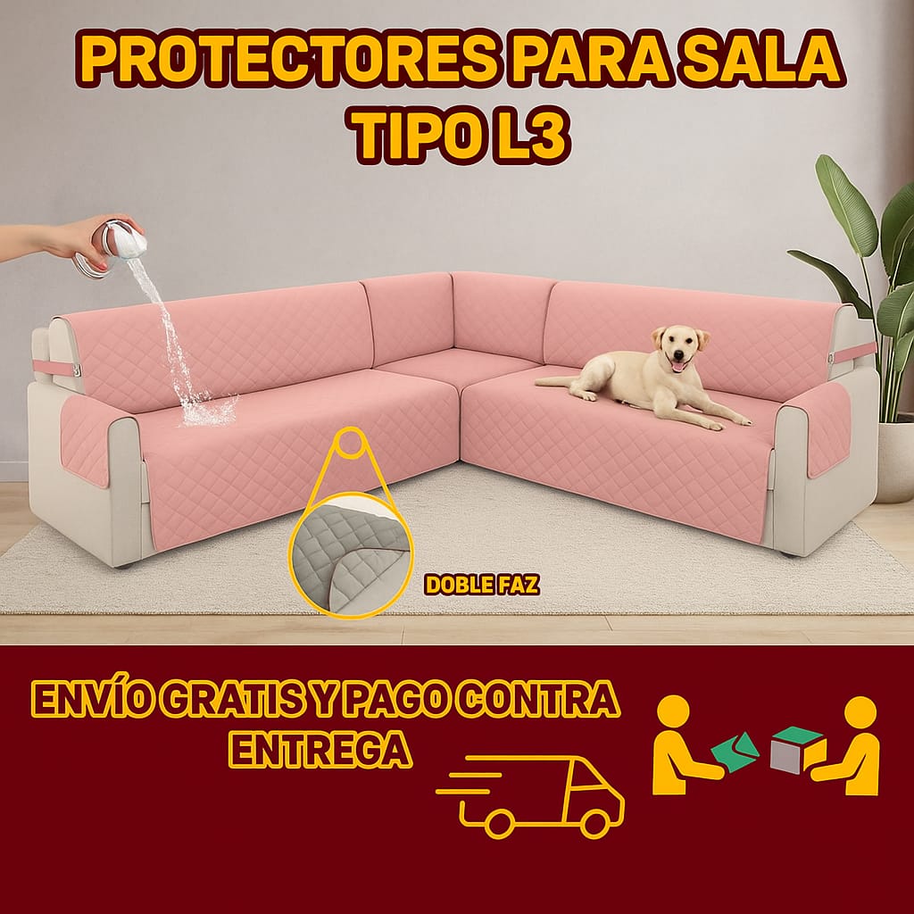 PROTECTOR PARA SOFA DOBLE FAZ REVERSIBLE TIPO L 3 SOFAS⭐️⭐️⭐️⭐️⭐️5/5