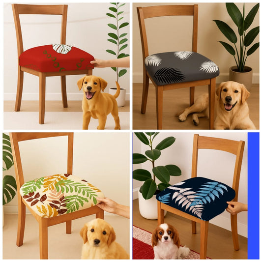 FUNDA AJUSTABLES ESTAMPADAS  PARA SILLAS DE COMEDOR SIN ESPALDAR⭐️⭐️⭐️⭐️⭐️5/5