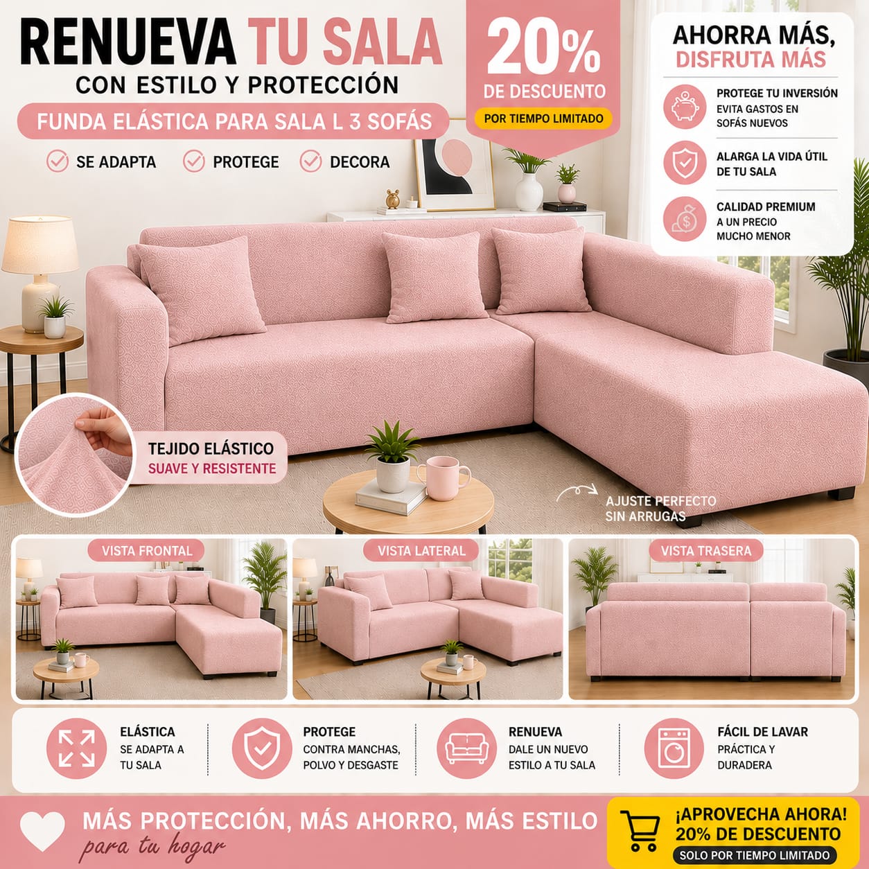FUNDA PREMIUM AJUSTABLE PARA SOFA  20% DE DESCUENTO ⭐️⭐️⭐️⭐️⭐️