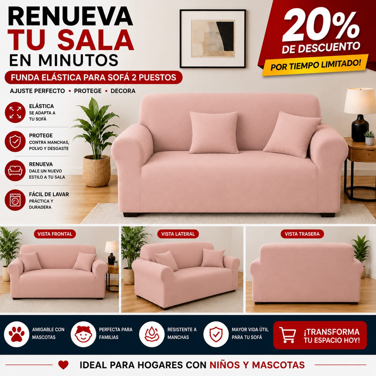 FUNDA PREMIUM AJUSTABLE PARA SOFA  20% DE DESCUENTO ⭐️⭐️⭐️⭐️⭐️