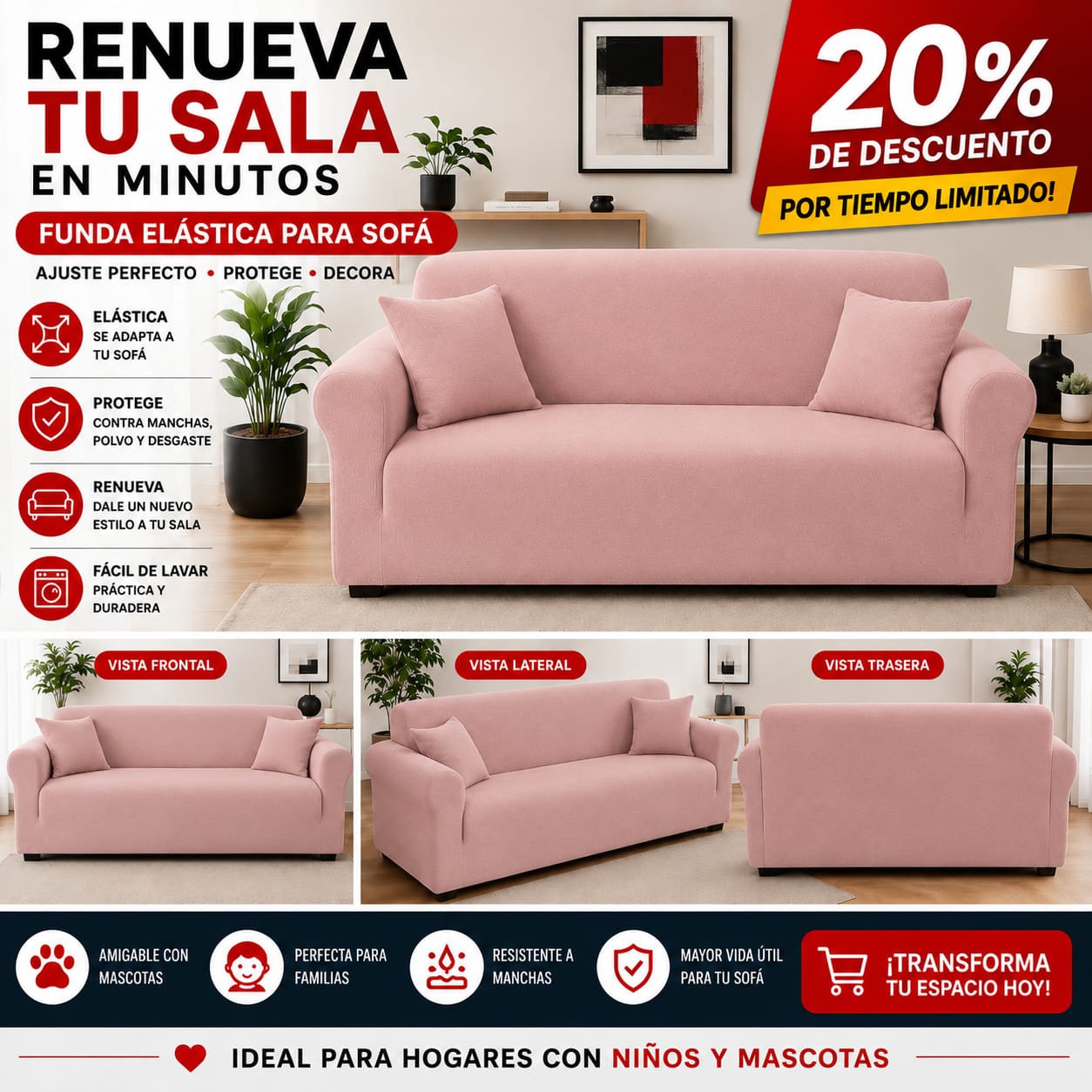 FUNDA PREMIUM AJUSTABLE PARA SOFA  20% DE DESCUENTO ⭐️⭐️⭐️⭐️⭐️