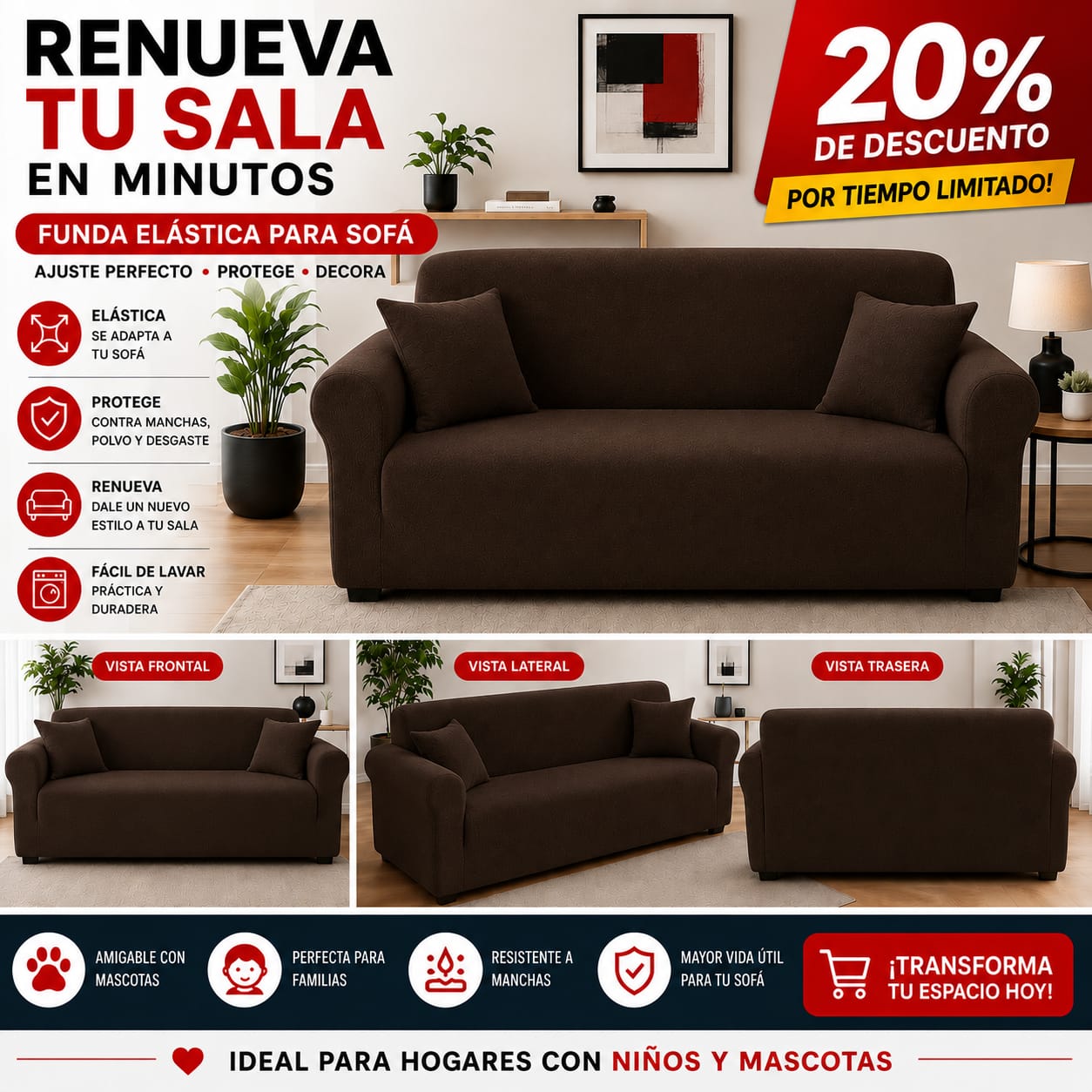 FUNDA PREMIUM AJUSTABLE PARA SOFA  20% DE DESCUENTO ⭐️⭐️⭐️⭐️⭐️
