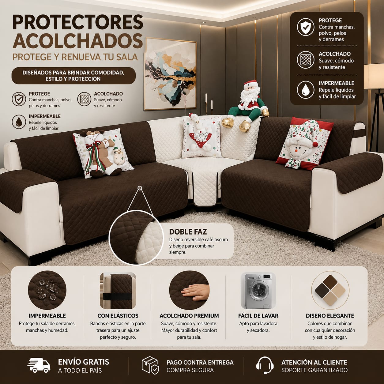 Protectores PREMIUM acolchados  para sofás  ⭐️⭐️⭐️⭐️⭐5/5