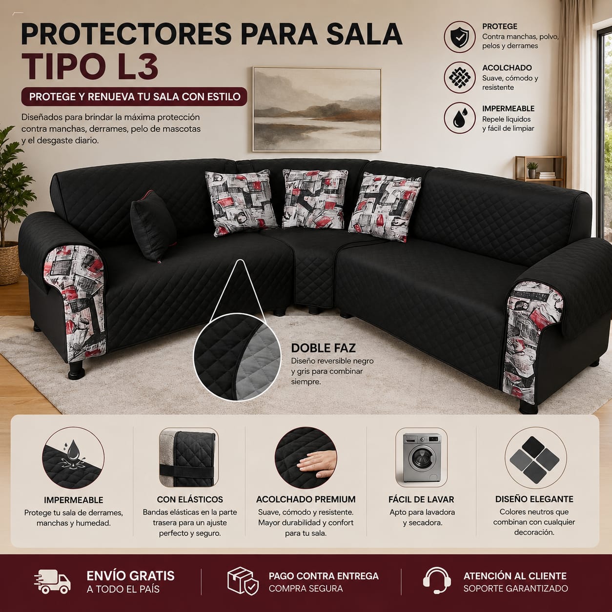 Protectores PREMIUM acolchados  para sofás  ⭐️⭐️⭐️⭐️⭐5/5