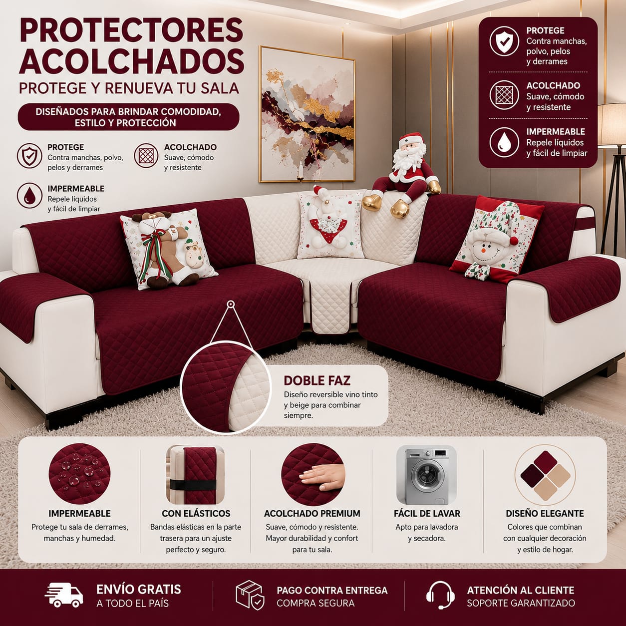 Protectores PREMIUM acolchados  para sofás  ⭐️⭐️⭐️⭐️⭐5/5