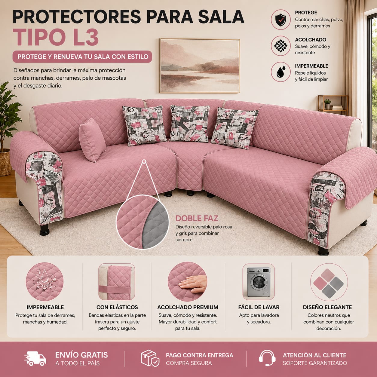 Protectores PREMIUM acolchados  para sofás  ⭐️⭐️⭐️⭐️⭐5/5