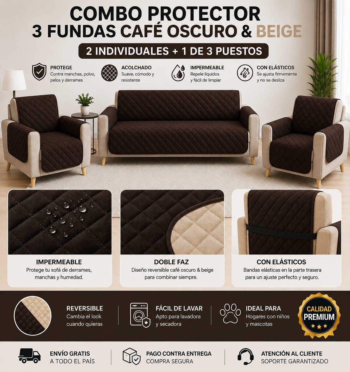 Protectores PREMIUM acolchados  para sofás  ⭐️⭐️⭐️⭐️⭐5/5