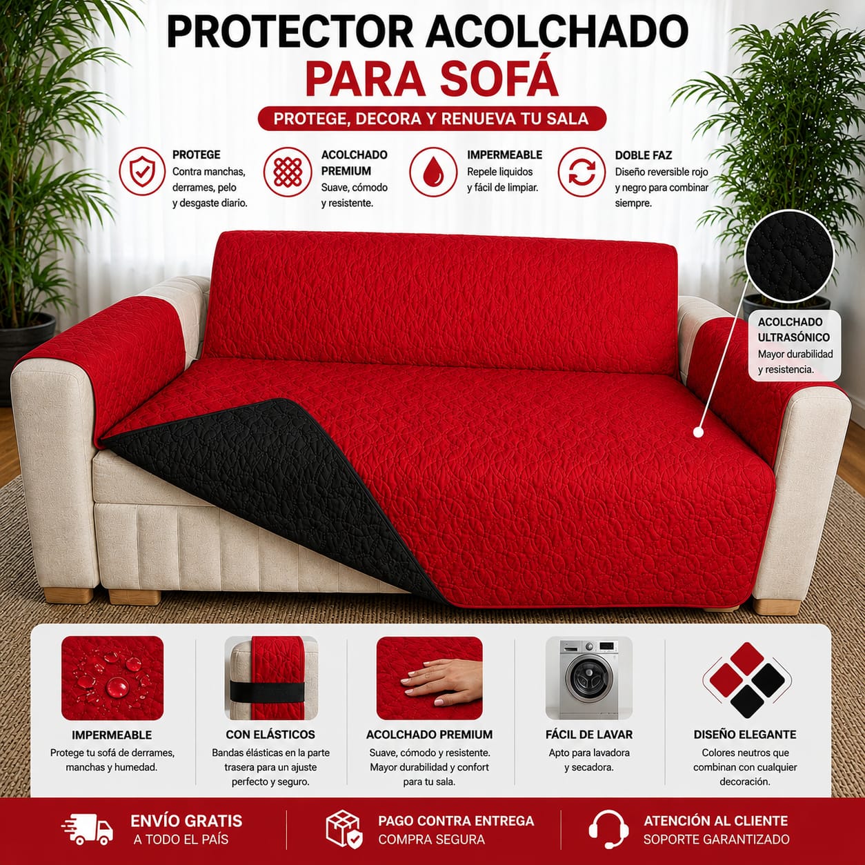 Protectores PREMIUM acolchados  para sofás  ⭐️⭐️⭐️⭐️⭐5/5