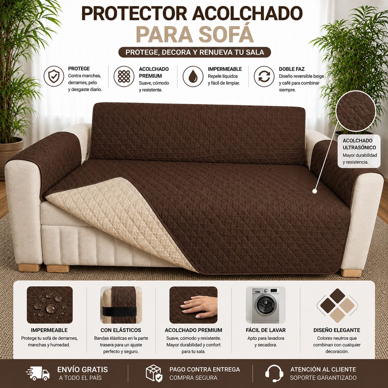 Protectores PREMIUM acolchados  para sofás  ⭐️⭐️⭐️⭐️⭐5/5