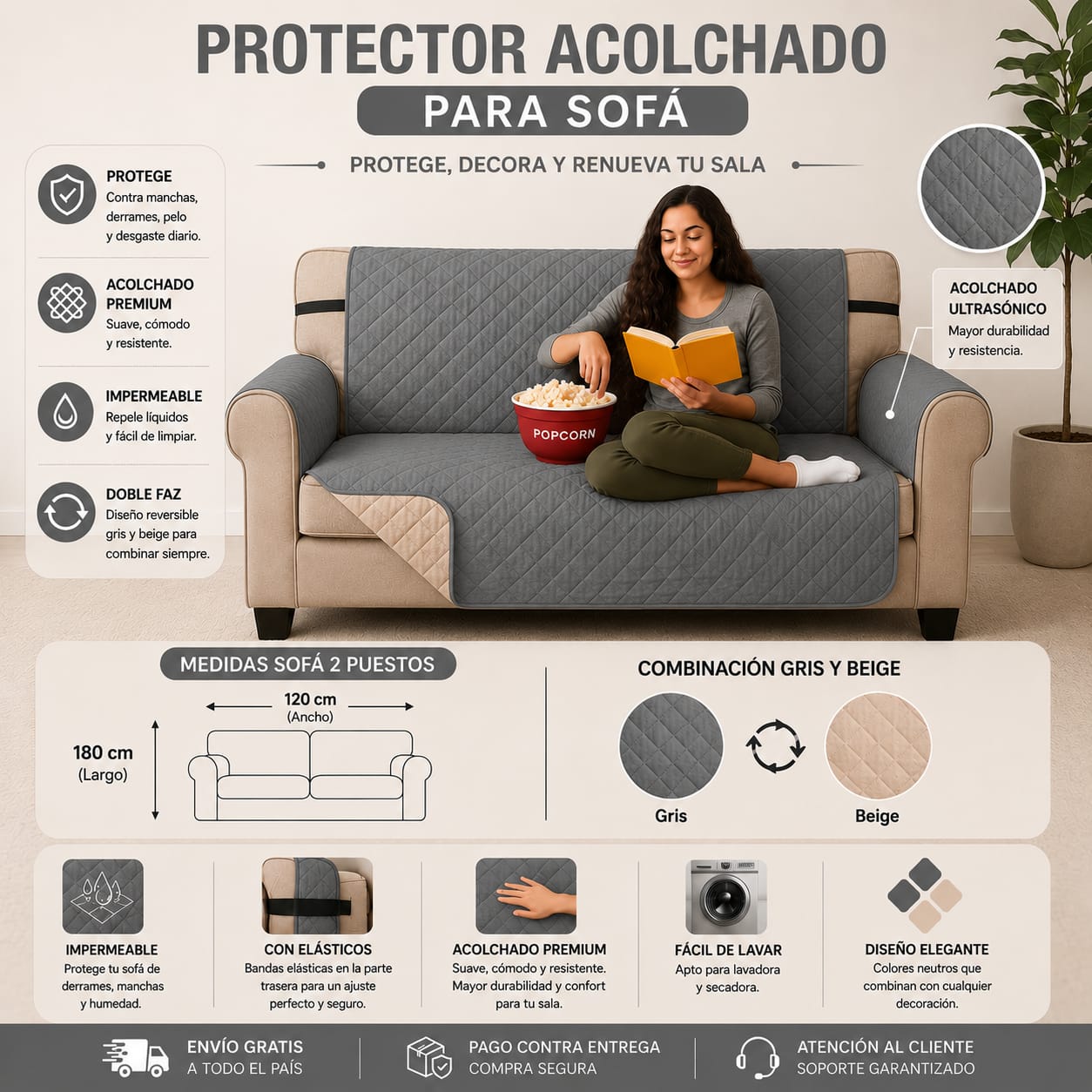Cubre sofa 2 puestos 120cm x180cm..79.900 ⭐️⭐️⭐️⭐️⭐️5/5