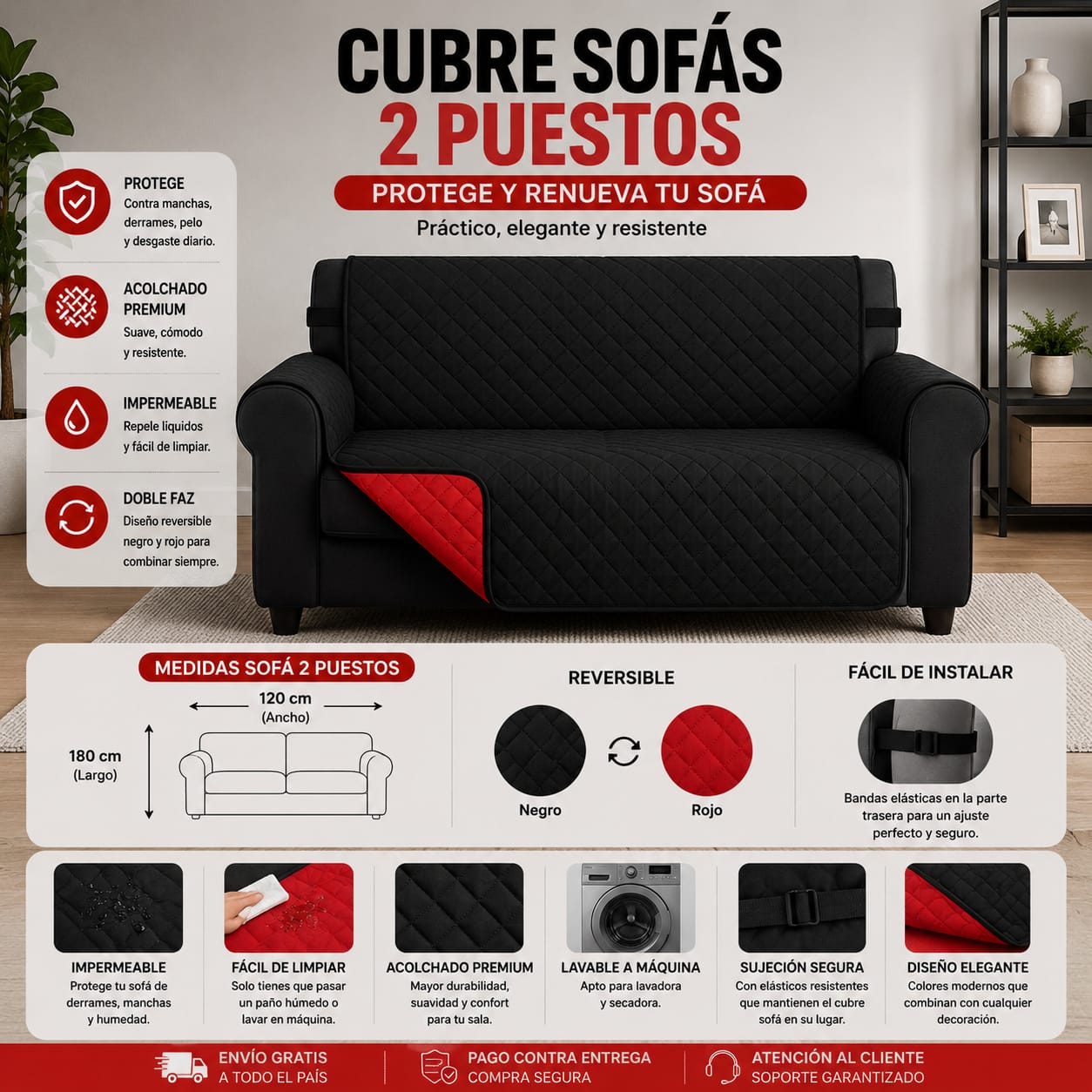 Cubre sofa 2 puestos 120cm x180cm..79.900 ⭐️⭐️⭐️⭐️⭐️5/5