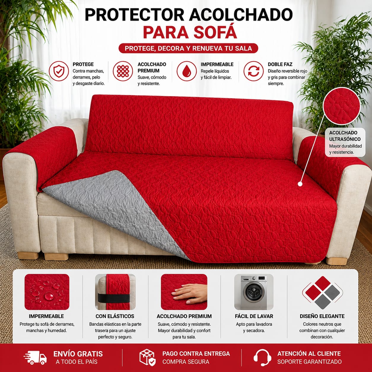 Protectores PREMIUM acolchados  para sofás  ⭐️⭐️⭐️⭐️⭐5/5