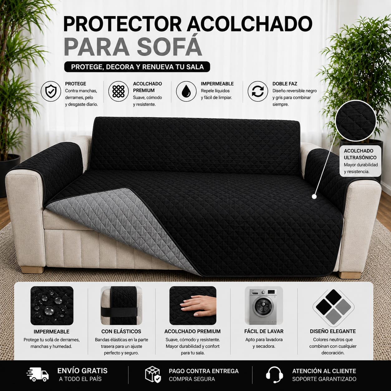 Protectores PREMIUM acolchados  para sofás  ⭐️⭐️⭐️⭐️⭐5/5