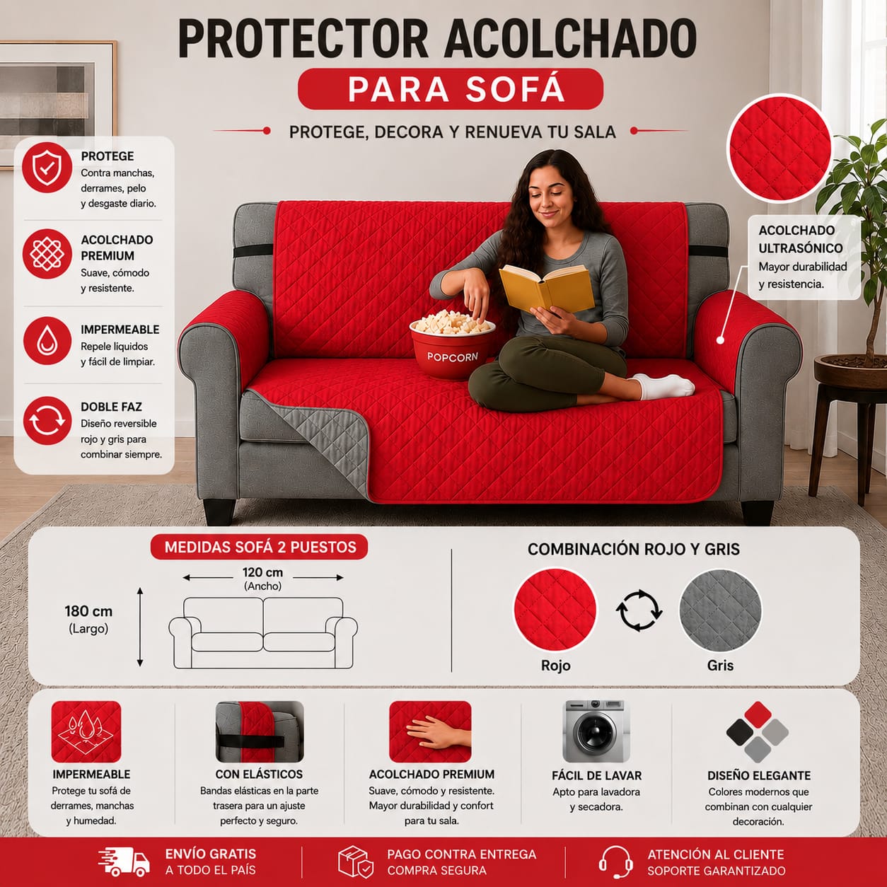 Protectores PREMIUM acolchados  para sofás  ⭐️⭐️⭐️⭐️⭐5/5