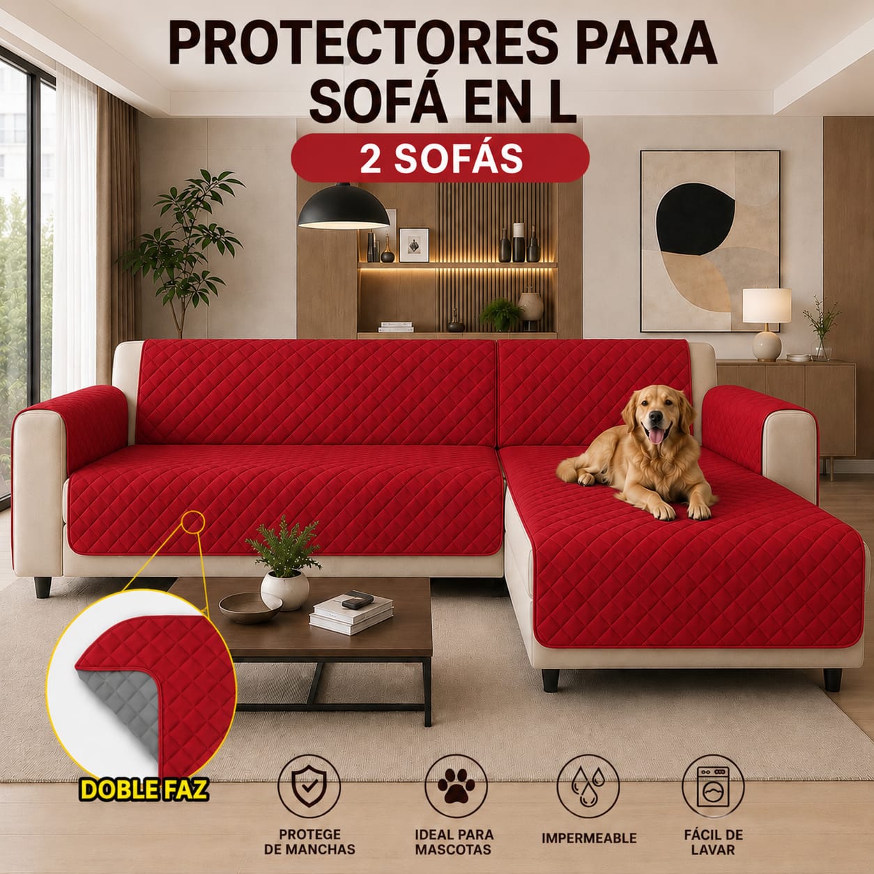 Protectores PREMIUM acolchados  para sofás  ⭐️⭐️⭐️⭐️⭐5/5