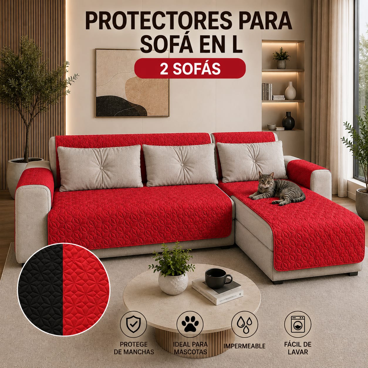 Protectores PREMIUM acolchados  para sofás  ⭐️⭐️⭐️⭐️⭐5/5