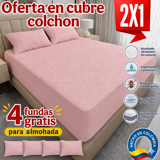 CUBRE COLCHON ACOLCHADO PAGUE 1 LLEVE ⭐⭐⭐⭐⭐5/5
