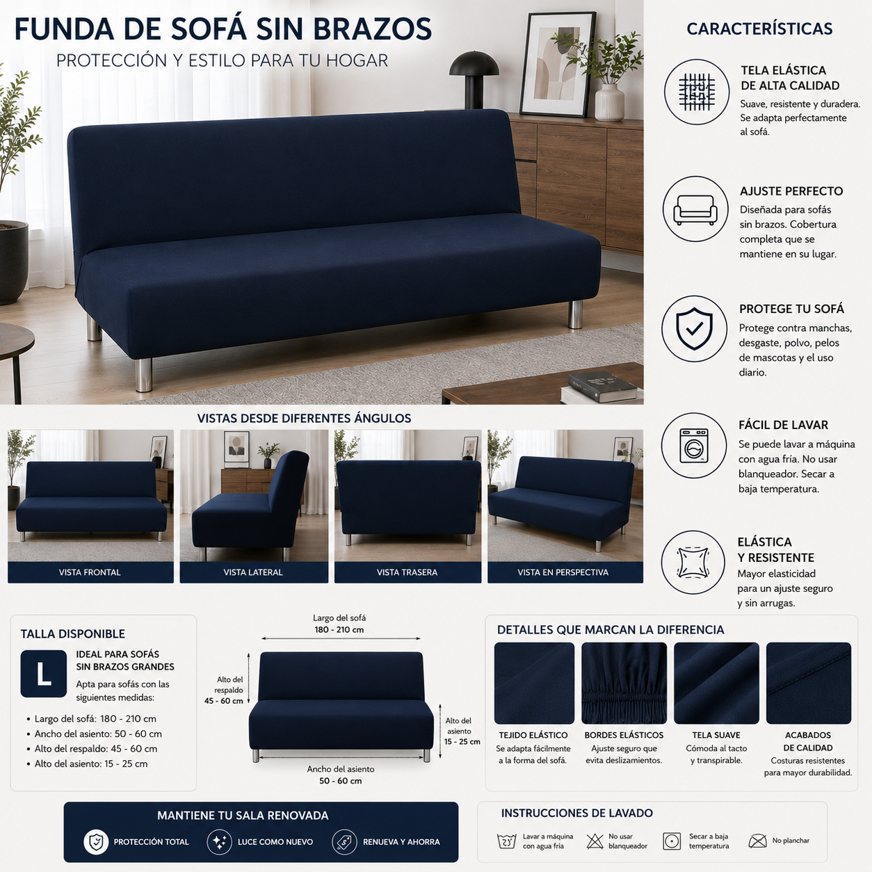 FUNDA PREMIUM  PARA SOFA CAMA 5/5 ⭐️⭐️⭐️⭐️⭐️