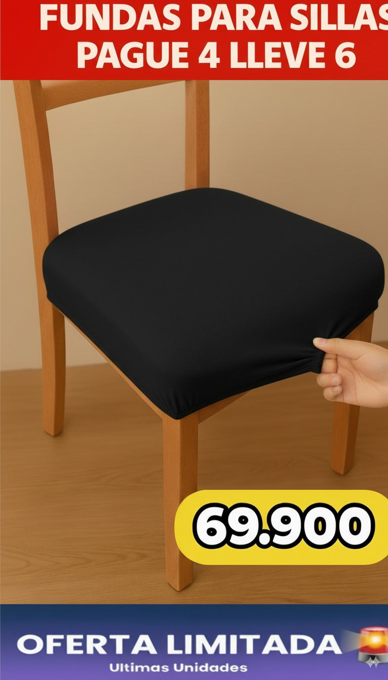 FUNDA AJUSTABLE PARA SILLAS DE COMEDOR SIN ESPALDAR⭐️⭐️⭐️⭐️⭐️5/5