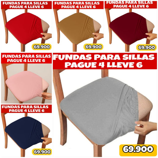 FUNDA AJUSTABLE PARA SILLAS DE COMEDOR SIN ESPALDAR⭐️⭐️⭐️⭐️⭐️5/5