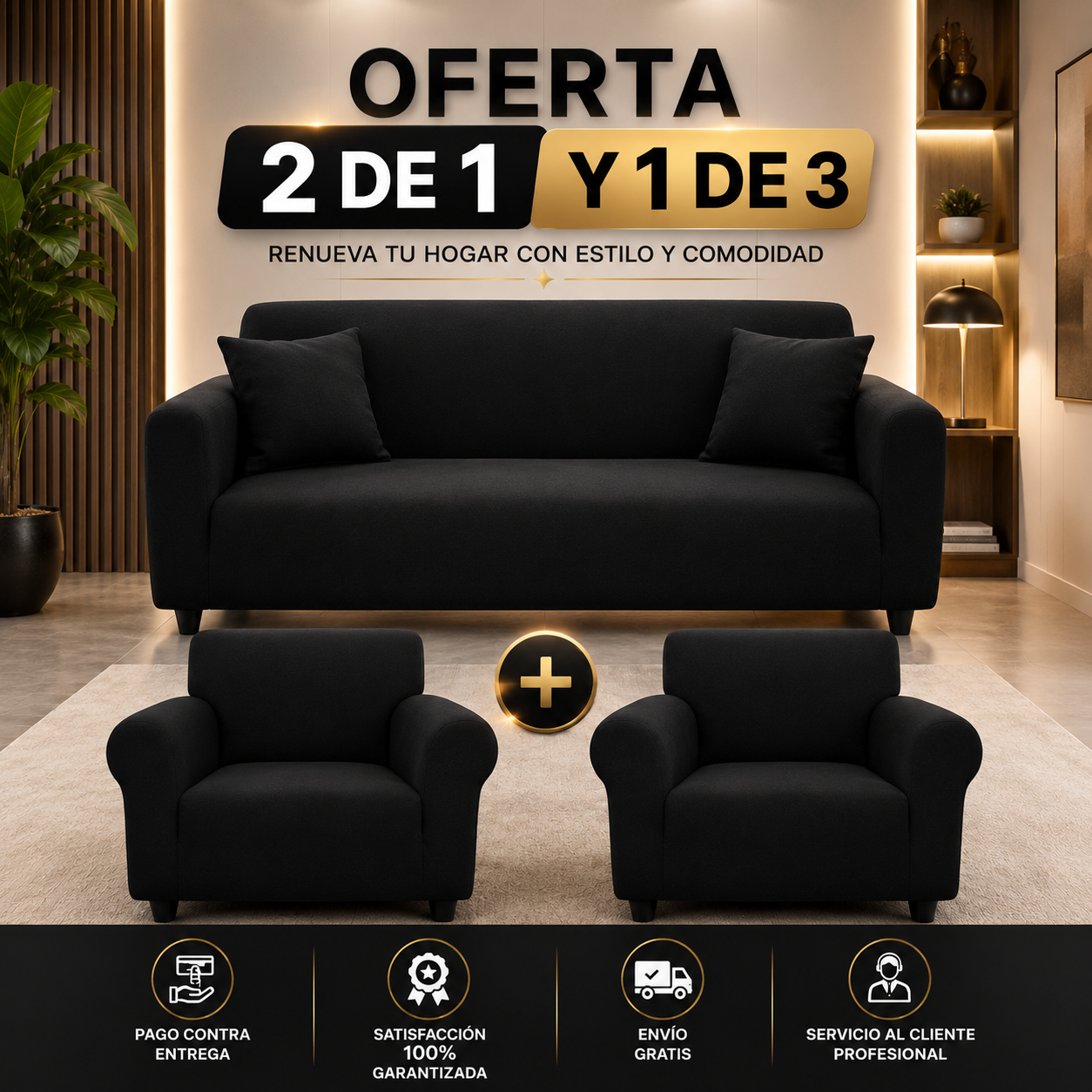 OFERTA X3UND 2 UNIDADES DE 1 PUESTO Y 1 UNIDAD DE 3 PUESTOS