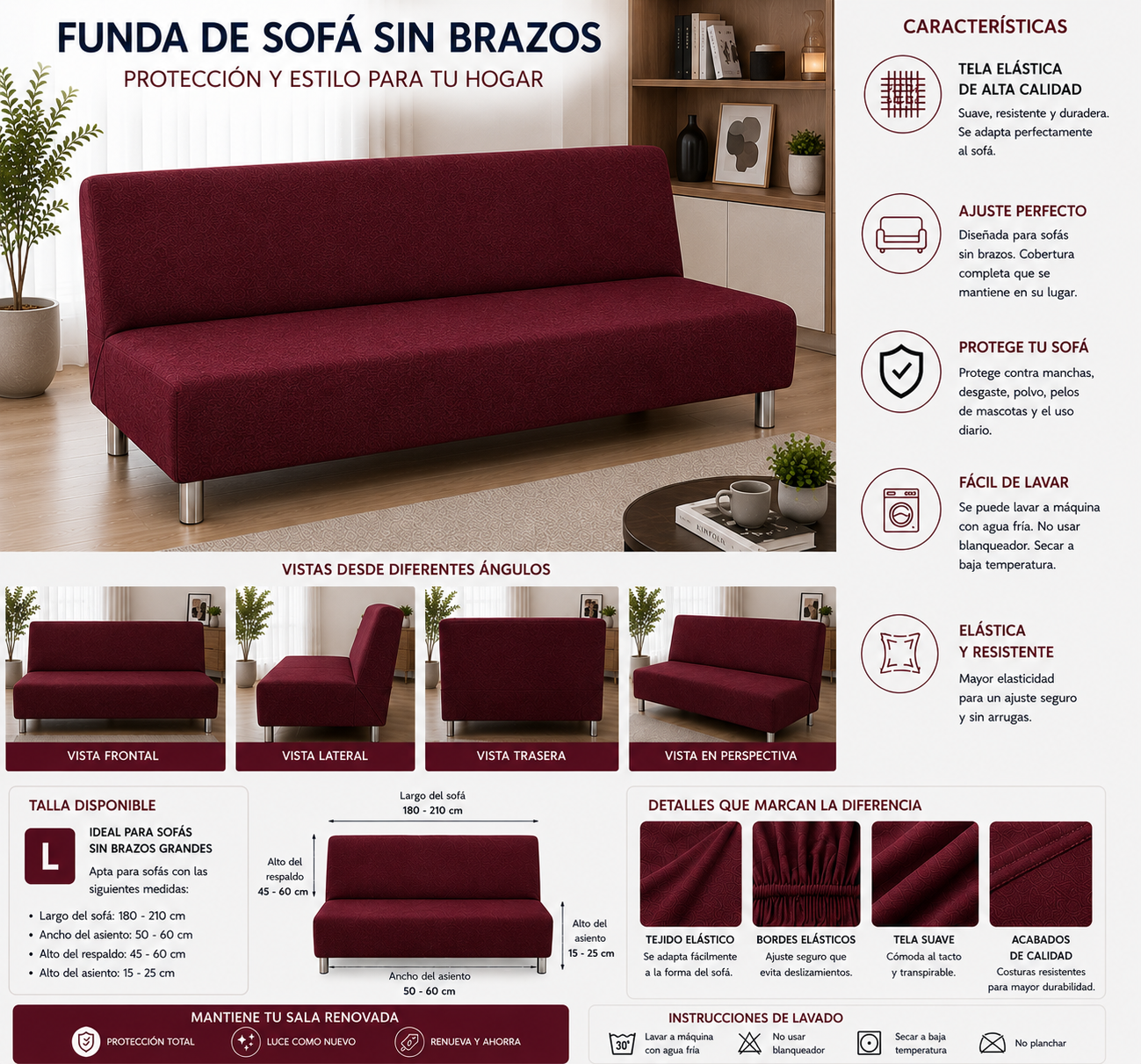 FUNDA PREMIUM  PARA SOFA CAMA 5/5 ⭐️⭐️⭐️⭐️⭐️