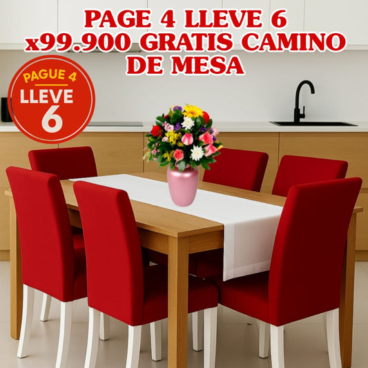 FUNDAS AJUSTABLES PARA SILLAS DE COMEDOR PAGUE 4 LLEVE6 +CENTRO DE MESA.  5/5⭐️⭐️⭐️⭐️⭐️