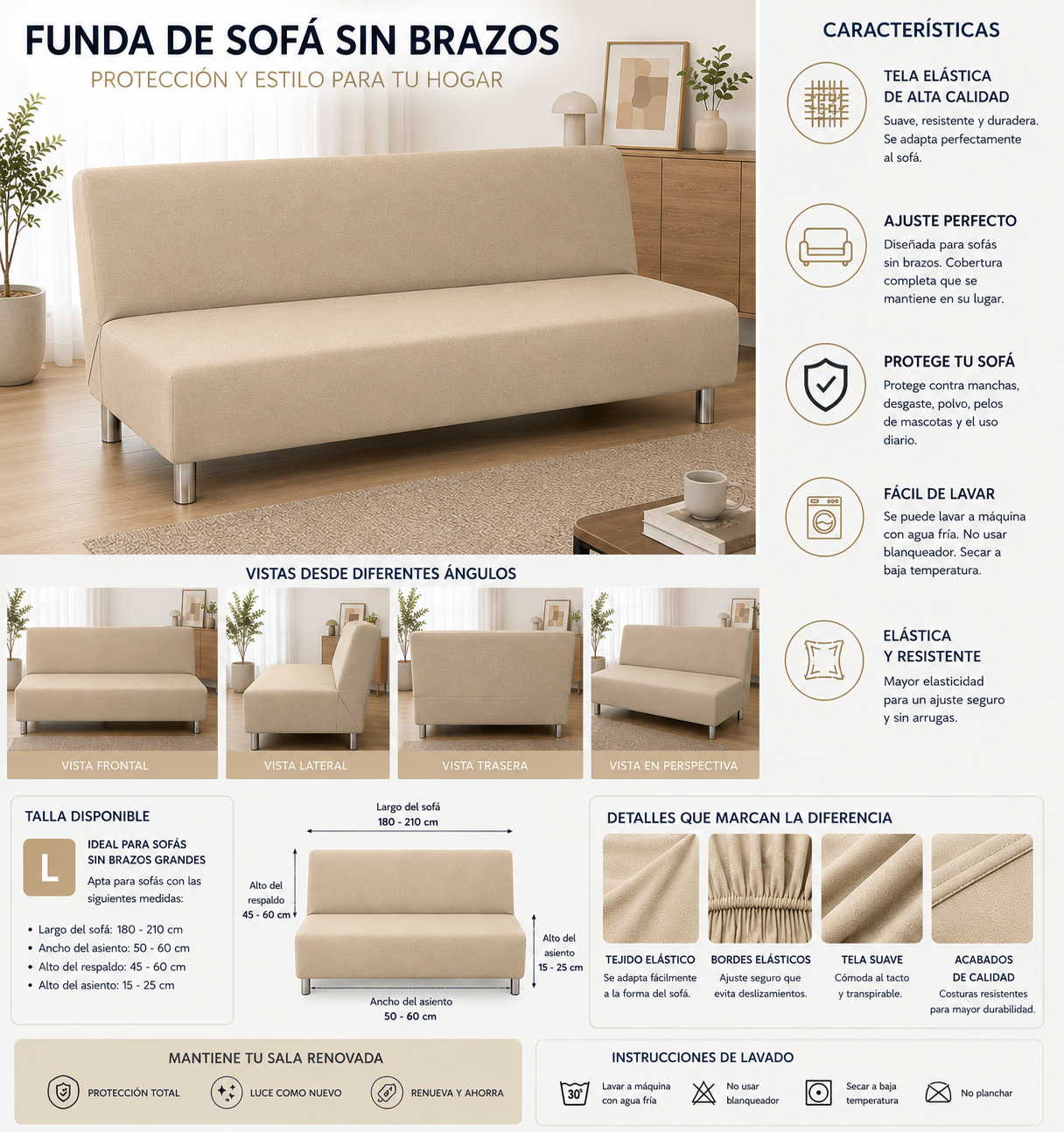 FUNDA PREMIUM  PARA SOFA CAMA 5/5 ⭐️⭐️⭐️⭐️⭐️