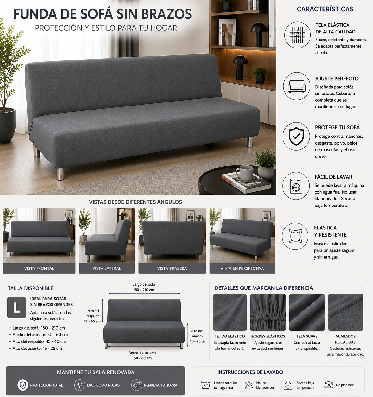 FUNDA PREMIUM  PARA SOFA CAMA 5/5 ⭐️⭐️⭐️⭐️⭐️