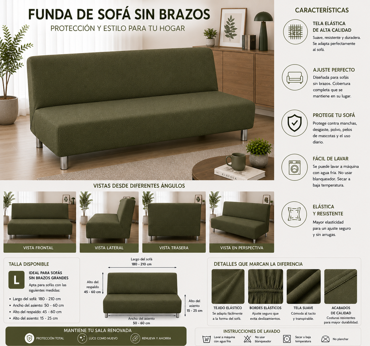FUNDA PREMIUM  PARA SOFA CAMA 5/5 ⭐️⭐️⭐️⭐️⭐️