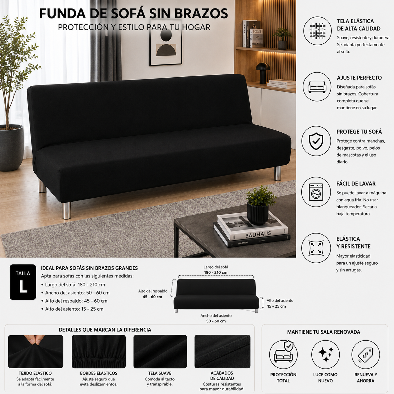 FUNDA PREMIUM  PARA SOFA CAMA 5/5 ⭐️⭐️⭐️⭐️⭐️