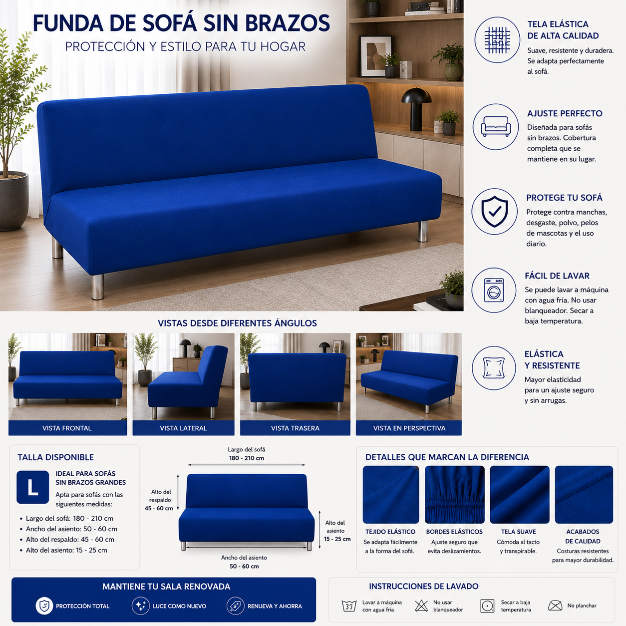 FUNDA PREMIUM  PARA SOFA CAMA 5/5 ⭐️⭐️⭐️⭐️⭐️