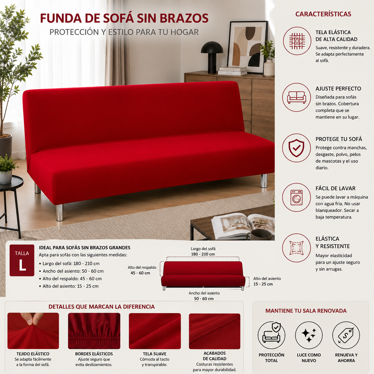 FUNDA PREMIUM  PARA SOFA CAMA 5/5 ⭐️⭐️⭐️⭐️⭐️